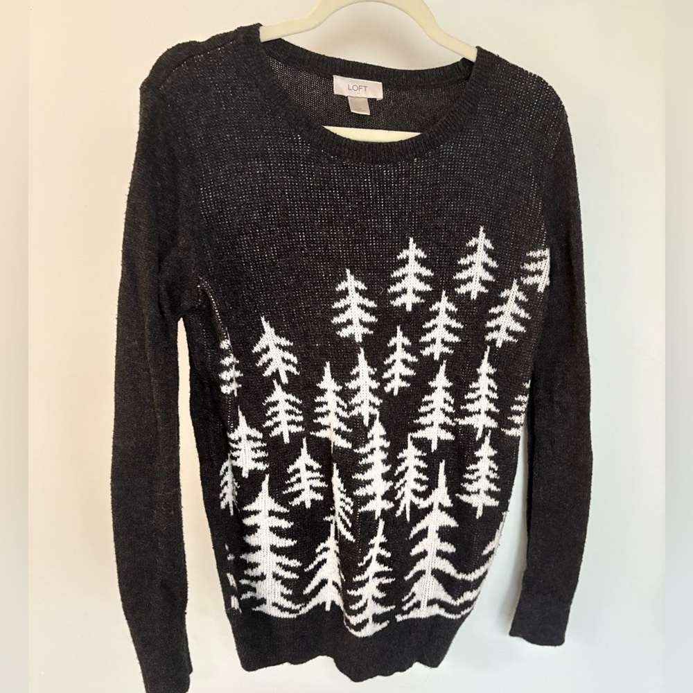 LOFT - Winter Tree Sweater - Size Medium